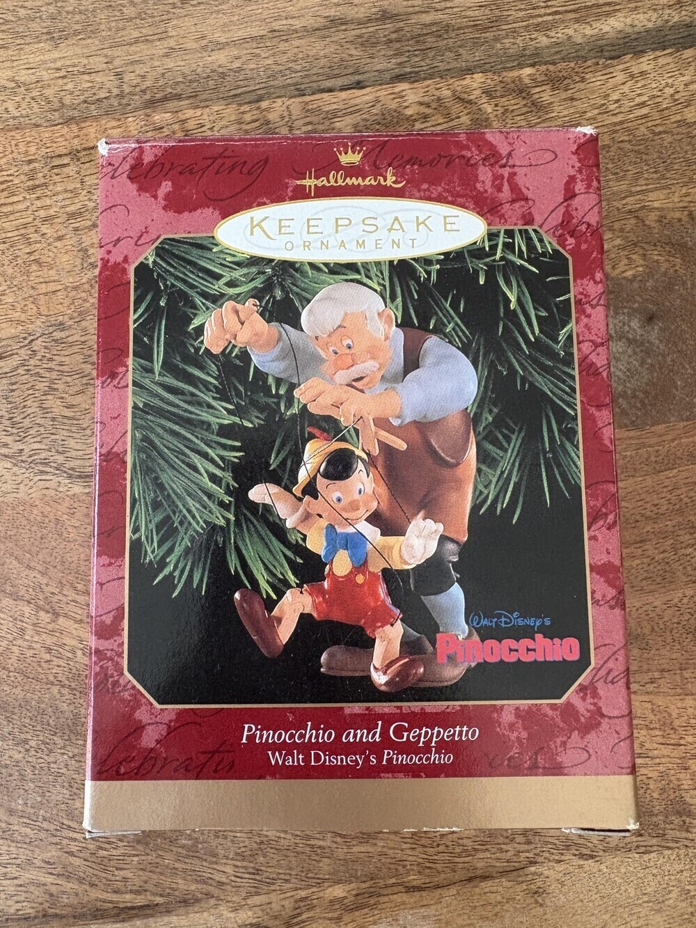 Vintage Hallmark Keepsake Ornament Pinocchio And Geppetto 1999 Disney Boxed